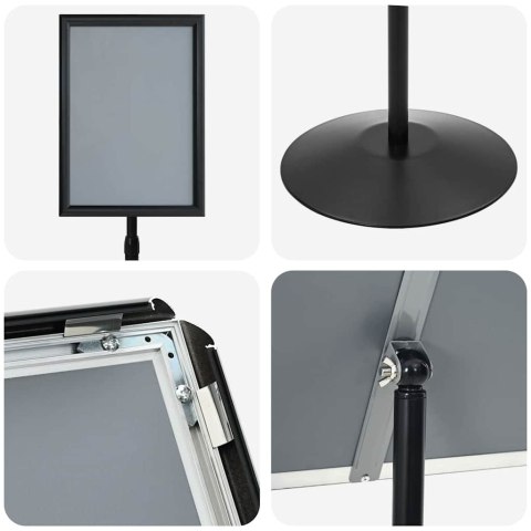 STOJAK NA PLAKATY SREBRNY A3 PVC I STAL