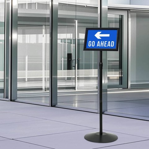 STOJAK NA PLAKATY SREBRNY A4 PVC I STAL