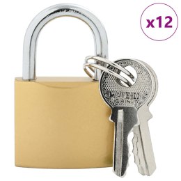 VidaXL Zamek U z kluczami 12 pcs Mosiądz Żelazo