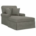 VidaXL Chaise Lounge z Fartuszkiem 3 pcs Jasnoszary Tkanina sztruksowa
