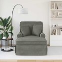 VidaXL Chaise Lounge z Fartuszkiem 3 pcs Jasnoszary Tkanina sztruksowa