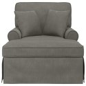 VidaXL Chaise Lounge z Fartuszkiem 3 pcs Jasnoszary Tkanina sztruksowa
