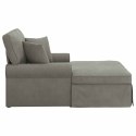 VidaXL Chaise Lounge z Fartuszkiem 3 pcs Jasnoszary Tkanina sztruksowa
