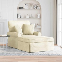 VidaXL Chaise Lounge z Fartuszkiem 3 pcs Kremowy Tkanina sztruksowa