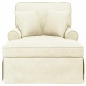 VidaXL Chaise Lounge z Fartuszkiem 3 pcs Kremowy Tkanina sztruksowa