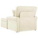 VidaXL Chaise Lounge z Fartuszkiem 3 pcs Kremowy Tkanina sztruksowa