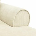 VidaXL Chaise Lounge z Fartuszkiem 3 pcs Kremowy Tkanina sztruksowa