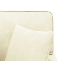 VidaXL Chaise Lounge z Fartuszkiem 3 pcs Kremowy Tkanina sztruksowa