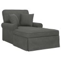 VidaXL Chaise Lounge z Fartuszkiem z poduszką 3 pcs Ciemnoszary