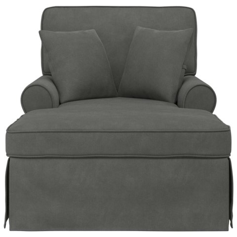 VidaXL Chaise Lounge z Fartuszkiem z poduszką 3 pcs Ciemnoszary