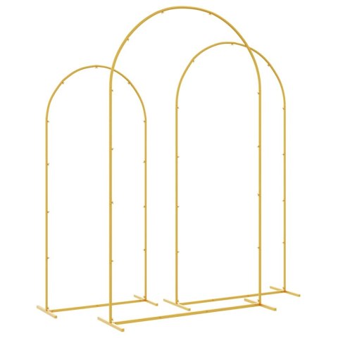 VidaXL Łuk Ślubny 3 pcs złoty Stal