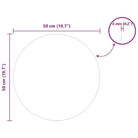 VidaXL Lustro ścienne Okrągły Ø 50 cm szkło hartowane