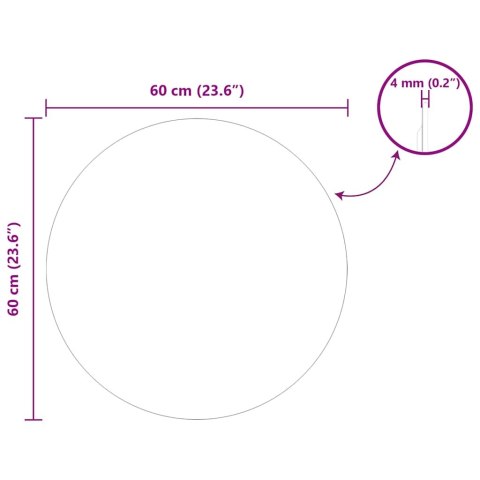 VidaXL Lustro ścienne Okrągły Ø 60 cm szkło hartowane
