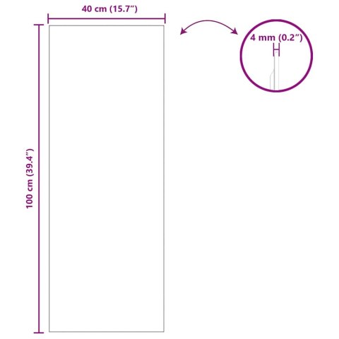 VidaXL Lustro ścienne Prostokątny 40 x 100 cm szkło hartowane