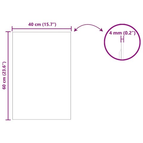 VidaXL Lustro ścienne Prostokątny 40 x 60 cm szkło hartowane