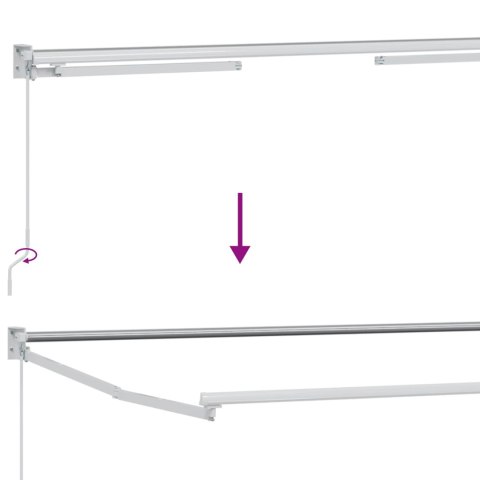 VidaXL Ręczna markiza chowana Biały 2,5 x 2 m Aluminium