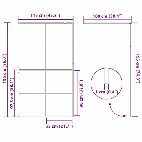 VidaXL Ściana prysznicowa typu walk-in złoty 115 x 195 cm
