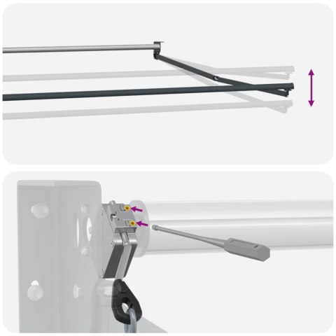 VidaXL Elektryczna rama markizy składanej Antracyt 3,5 x 2 m Aluminium