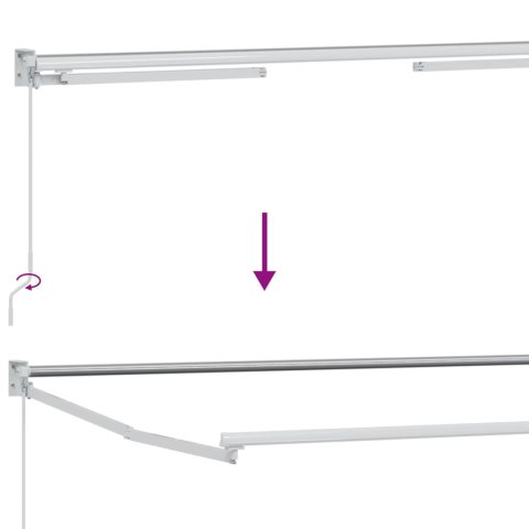 VidaXL Elektryczna rama markizy składanej Biały 5 x 3 m Aluminium