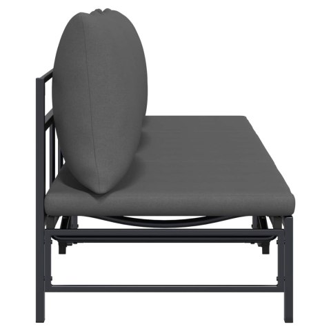 VidaXL Leżak słoneczny dla 3 osób Czarny 200 x 62 x 59,5 cm Textilene