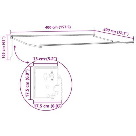 VidaXL Ręczna markiza chowana Antracyt 4 x 2 m Aluminium