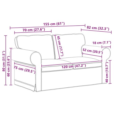 VidaXL Sofa Ciemnoszary 155 x 82 x 80 cm tkanina