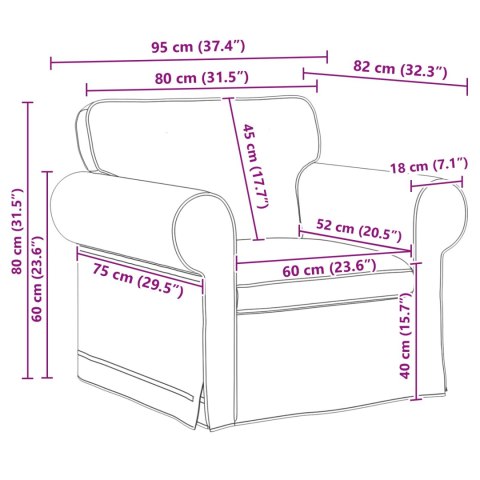 VidaXL Sofa Ciemnoszary 95 x 82 x 80 cm tkanina