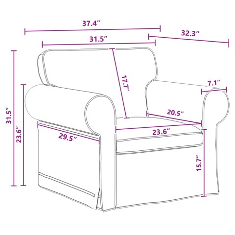 VidaXL Sofa Ciemnoszary 95 x 82 x 80 cm tkanina