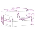 VidaXL Sofa Czarny 175 x 82 x 80 cm tkanina