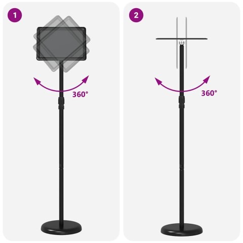 VidaXL Stoiska na targi Czarny 25 x 25 x 125 cm Aluminium