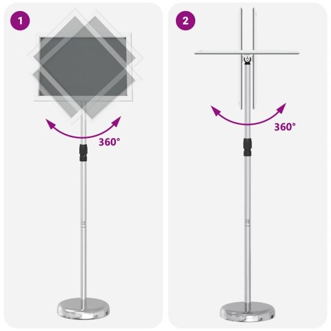 VidaXL Stoiska na targi Srebrny 30 x 25 x 128 cm Aluminium