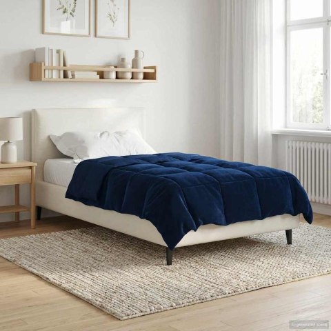 VidaXL Kołdra na cały rok Ciemnoniebieski 155 x 220 cm Mikrofibra