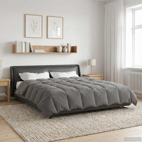 VidaXL Kołdra na cały rok Jasnoszary 200 x 220 cm Mikrofibra