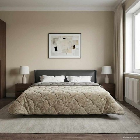 VidaXL Kołdra na cały rok Kwiłtowany Jasnoszary 200 x 200 cm