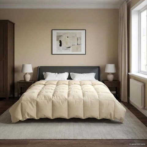 VidaXL Kołdra na cały rok Kwiłtowany Kremowy 200 x 220 cm Mikrofibra