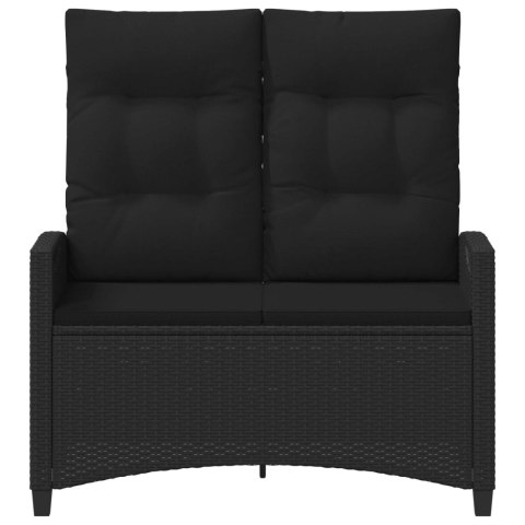 VidaXL Ławka ogrodowa Czarny 105 x 60 x 112 cm Stal i poliester