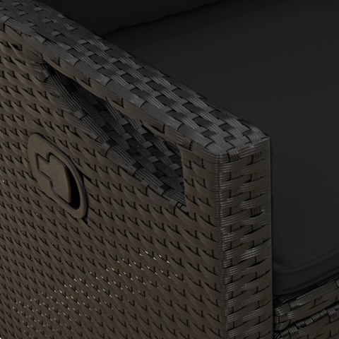 VidaXL Ławka ogrodowa Czarny 105 x 60 x 112 cm Stal i poliester