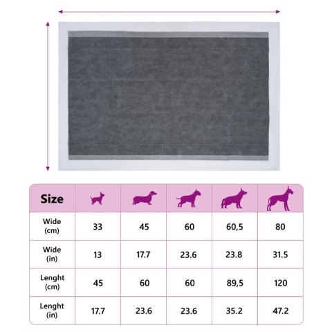 VidaXL Podkład treningowy dla zwierząt z włókniny 50 pcs 120 x 80 cm