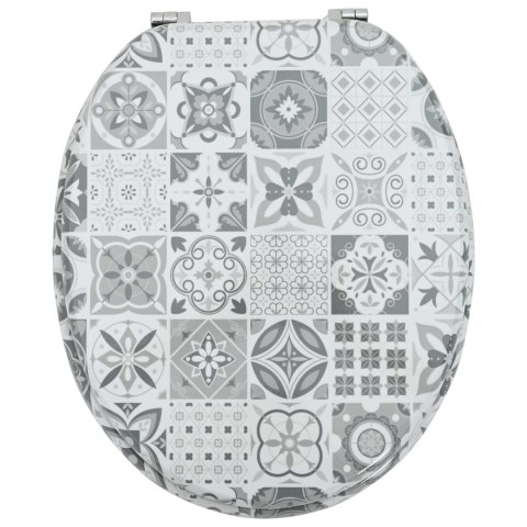 DESKA TOALETOWA Z SAMOODBLOKOWANIEM SZARA 44X38CM PŁYTA MDF