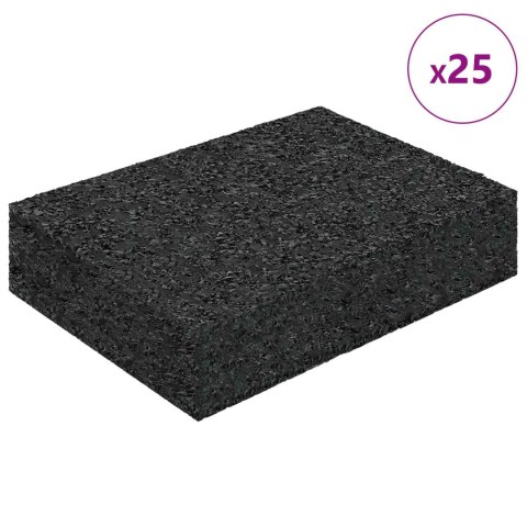 VidaXL Pad Patio z Granulatem Gumowym 25 pcs Czarny 9 x 6 x 2 cm Guma
