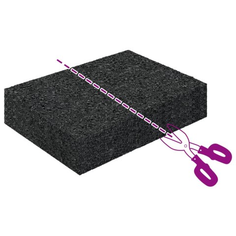 VidaXL Pad Patio z Granulatem Gumowym 25 pcs Czarny 9 x 6 x 2 cm Guma