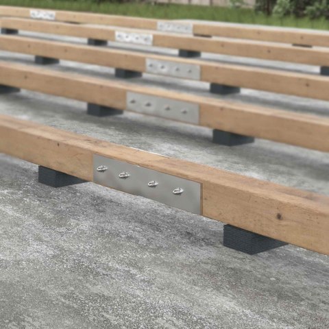 VidaXL Pad Patio z Granulatem Gumowym Czarny 6 x 9 x 0,3 cm Guma