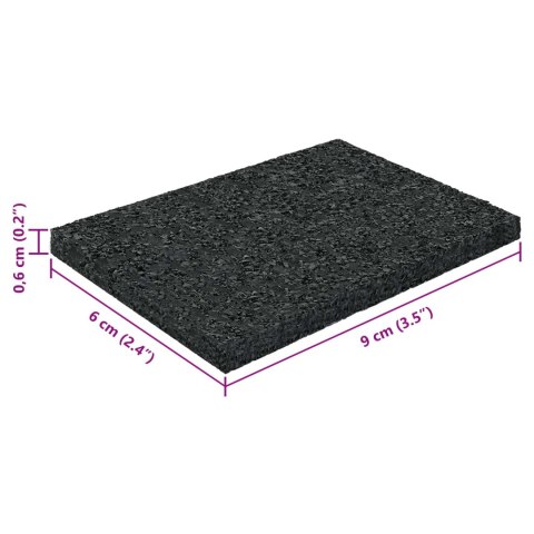 VidaXL Pad Patio z Granulatem Gumowym Czarny 6 x 9 x 0,6 cm Guma