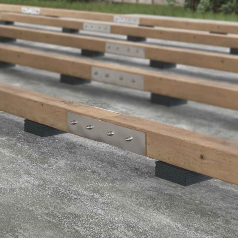 VidaXL Pad Patio z Granulatem Gumowym Czarny 9 x 9 x 0,6 cm Guma
