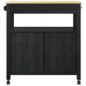 VidaXL Wózek Kuchenny MONZA Czarny 84 x 40 x 88,5 cm