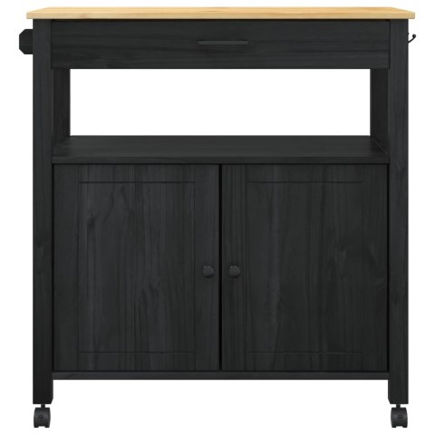 VidaXL Wózek Kuchenny MONZA Czarny 84 x 40 x 88,5 cm