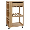 VidaXL Wózek kuchenny z kółkami Naturalny 47,5 x 36 x 83 cm Bambus