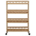 VidaXL Wózek kuchenny z kółkami Naturalny 60 x 18 x 97 cm Bambus