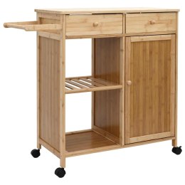 VidaXL Wózek kuchenny z kółkami Naturalny 90,5 x 36 x 86,5 cm Bambus