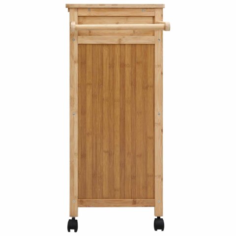 VidaXL Wózek kuchenny z kółkami Naturalny 90,5 x 36 x 86,5 cm Bambus